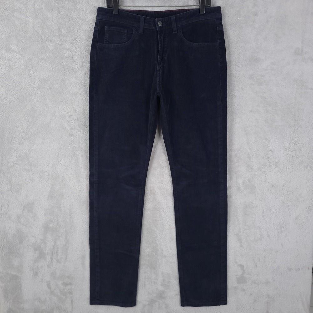 JOHNNIE-O Men's 32x32 Wales Corduroy 5-Pocket Pants Stretch Blue JMPA1530